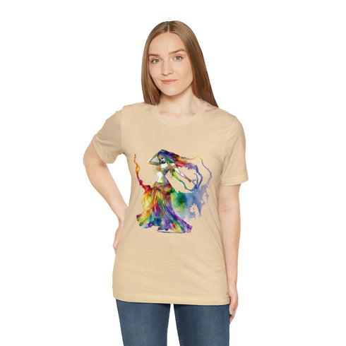 Rainbow Belly Dancer in Motion - Short Sleeve Tee